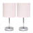Amandev Simple Designs Mini Basic Table Lamp with Drum Fabric Shade-42754655