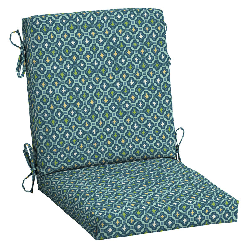 ARDEN Outdoor Lounge Chair 3.5" Cushion, Aqua, 3.5" H x 16.5" W x 18" D