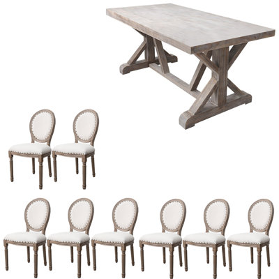 American style rectangular retro dining table set