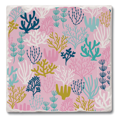 Sous-verre simple à carreaux dégringolés Coral Sea Parade Créez votre propre collection