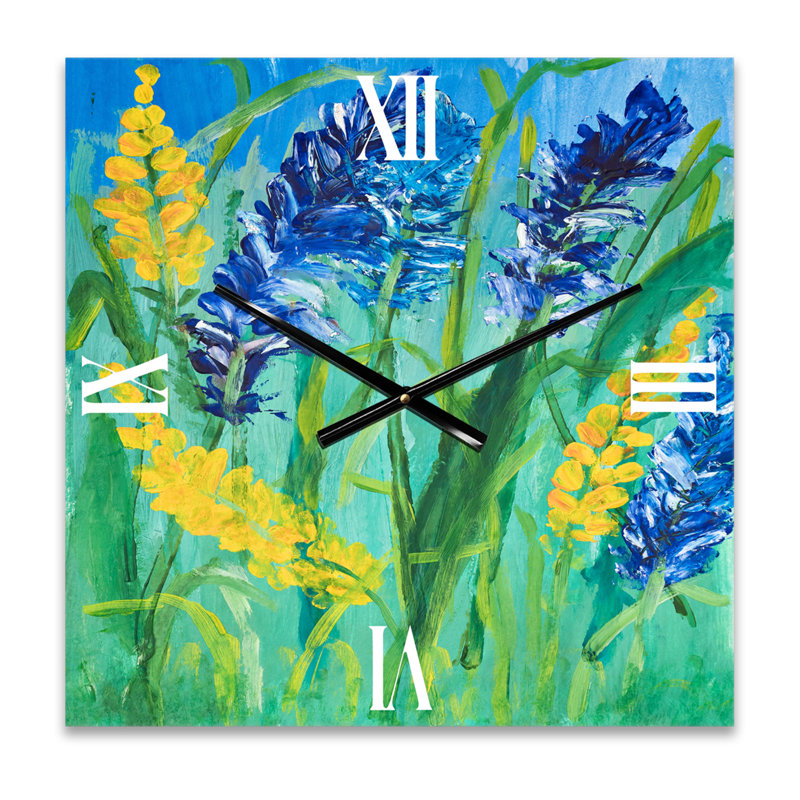 Horloge murale fleurs sauvages et gouache, Grand