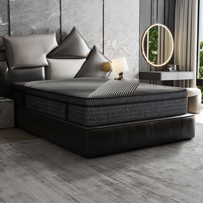 Matelas hybride en mousse viscoélastique gélifiée avec ressorts ensachés 15 pouces Euro, 15", Grand lit