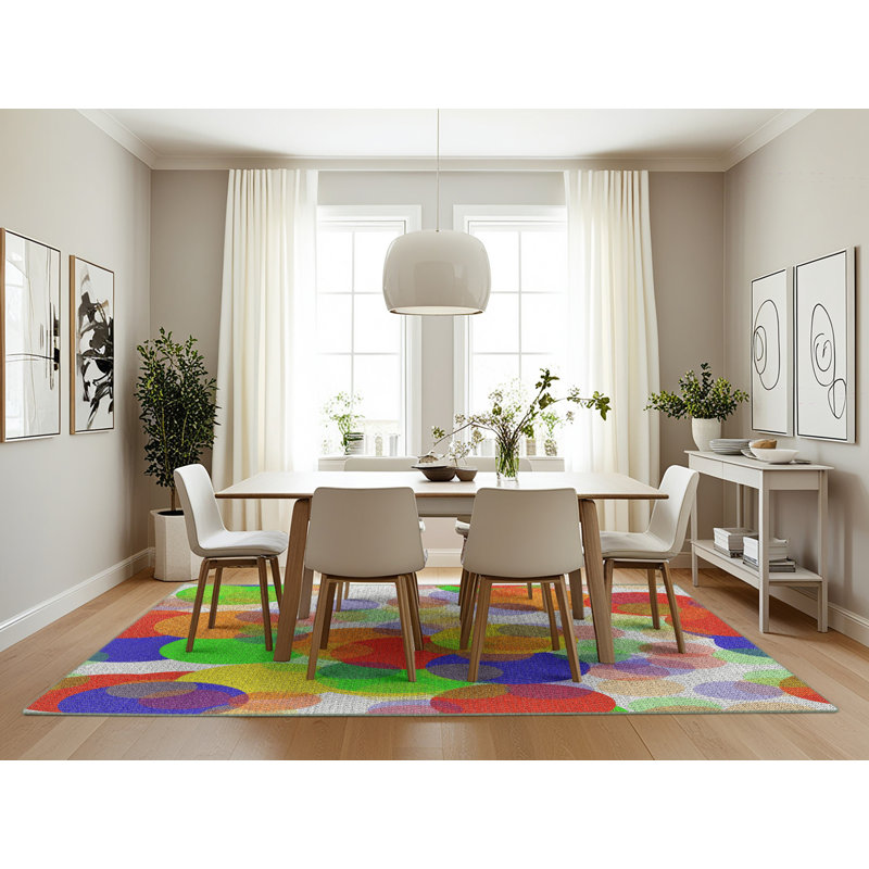 Tapis rouge à pois Colbert, Rectangle 7 pi x 10 pi