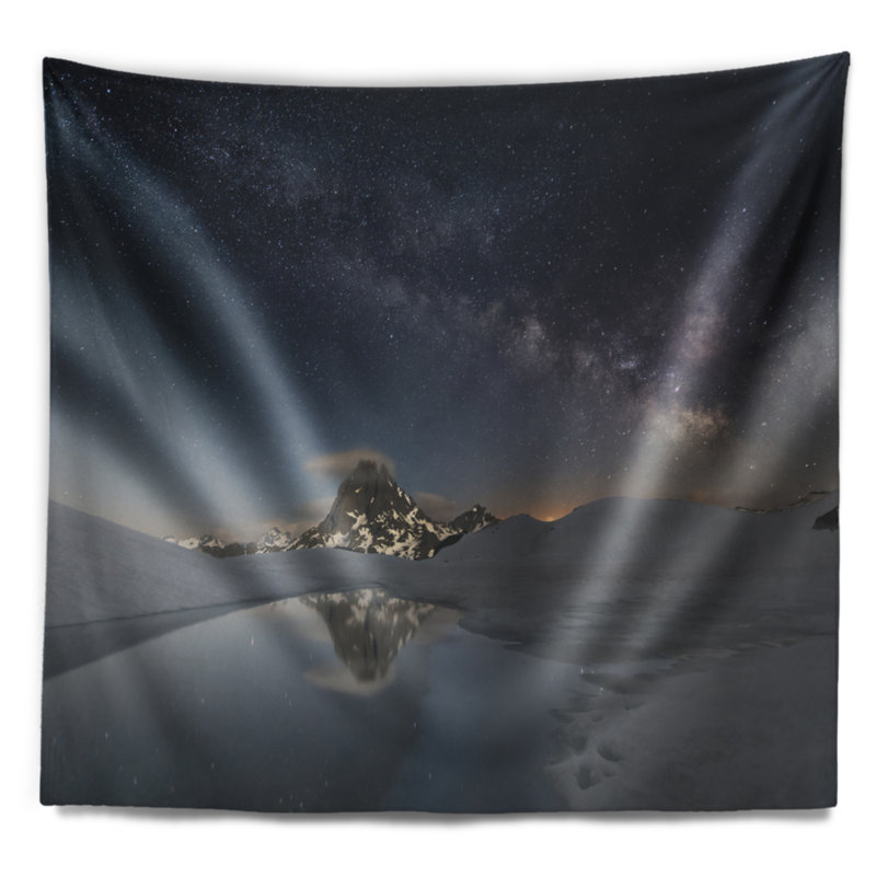 Tapisserie paysage montagnes sombres en Espagne, H 68 po x l 80 po