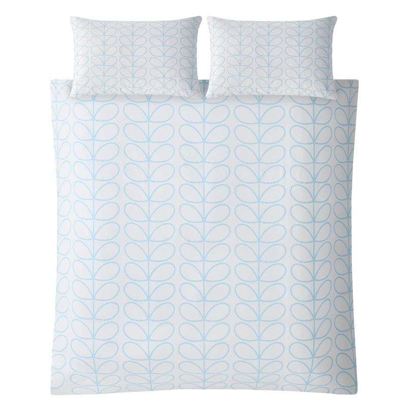 Linear Stem 200 TC Percale Duvet Cover, Single Duvet Cover, Neptune Blue