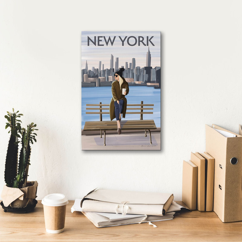 «Girl In New York 2» par Omar Escalante, art mural sur toile, H 18 po x l 12 po x P 0,75 po