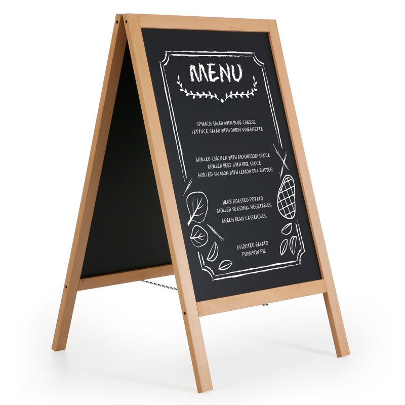 Porte-affiche publicitaire en craie de bois