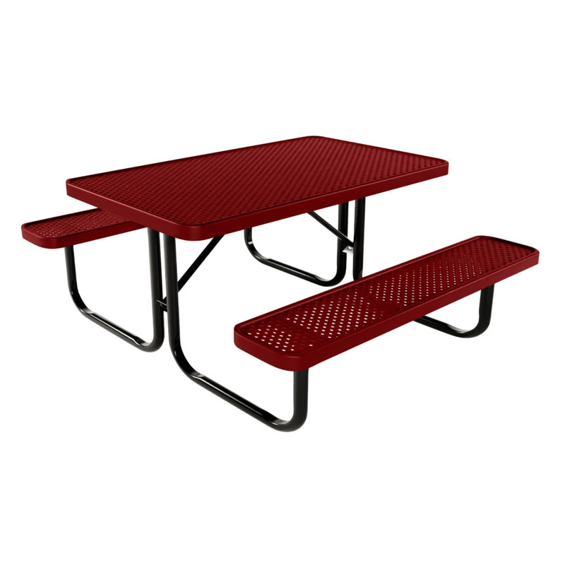 Table de pique-nique rectangulaire de 122 cm, perforée, texturée bordeaux, 4ft Rect Kids, Punched, Textured Burgundy