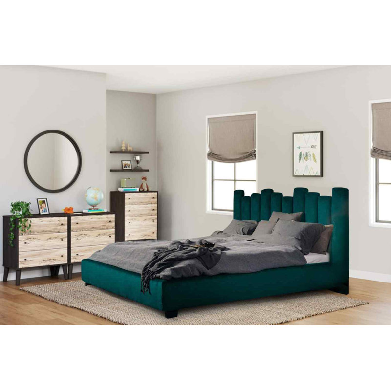 Upholstered Bed, Single (3'), Green