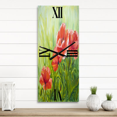 Horloge murale Blossoming Poppies III