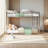 Metal Bunk Bed, Low Bunk Bed with Ladder-2093228737-2093228766