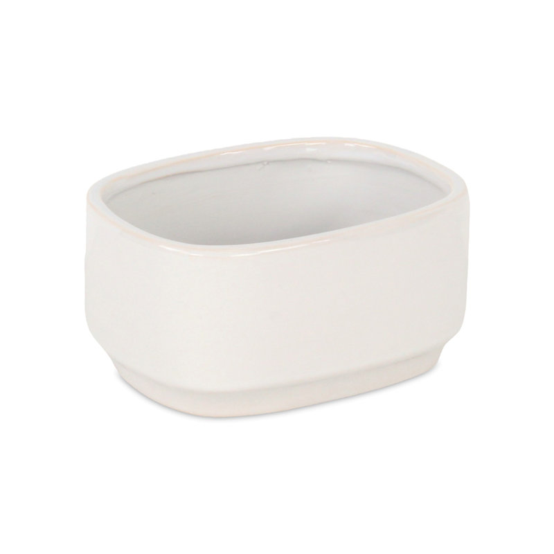 Pot en céramique Lytchett, H 4,25 po x l 8,5 po x P 6,5 po, Blanc