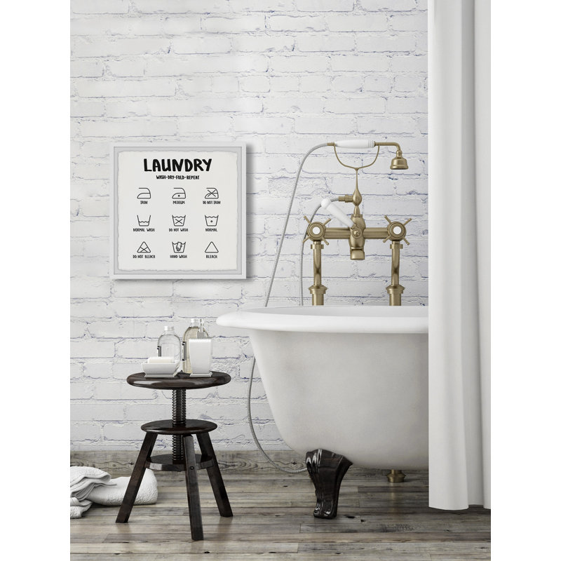 Laundry Cycle - Single Picture Frame Print, 45cm H x 45cm W x 3.81cm D