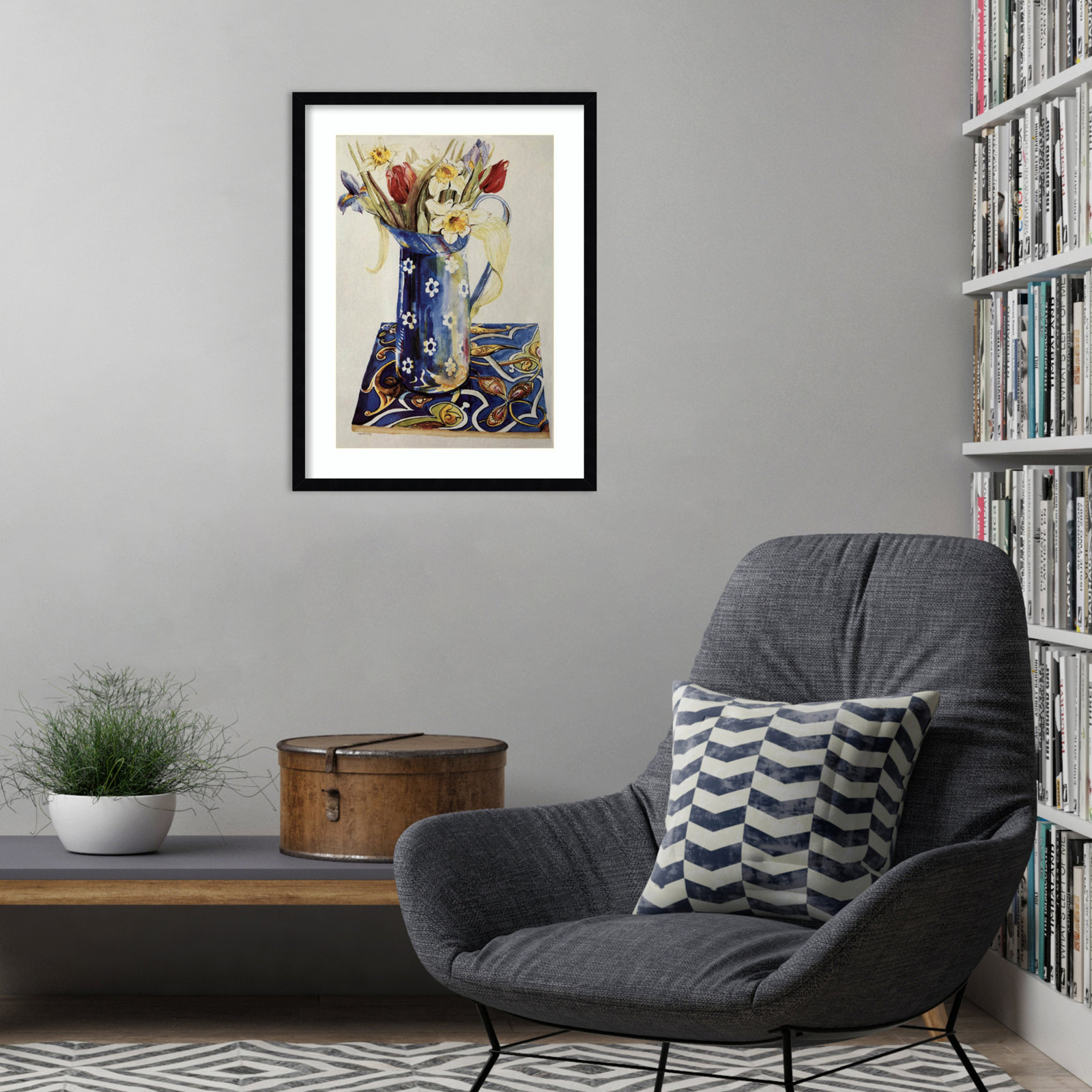 Tulips by Thewsey Joan, 25" H x 19" W, Black