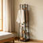 Tall 8- Hooks Freestanding Coat Rack With Storage Shelves Coat Rack Stand