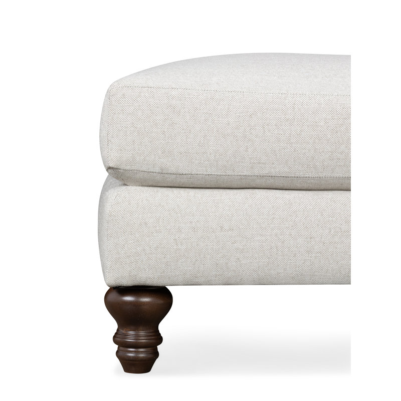 Repose-pieds rembourré Walters, Toile gris clair Macarena