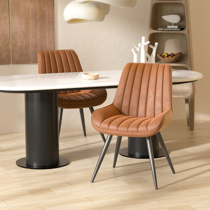 Cattic Upholstered Dining Chair (set Of 2), Brown