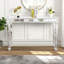 Miroir console rétro vintage en grain de bois magnifique et noble pour le vestibule, le canapé, le salon (à l'exception des tiroirs et des tablettes)-825648498