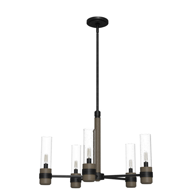 River Mill 5 Light Candle Style Classic / Traditional Chandelier, Rustic Iron