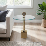 Orren Ellis 23" Micheals Labradorite Stone Glass And Metal Accent