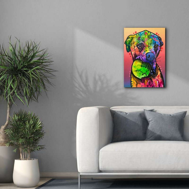 «Dog Ball Love» par Dean Russo, H 26 po x l 18 po x P 0,75 po