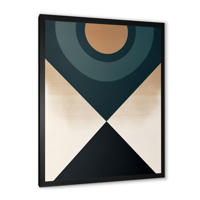Impression sur toile Midcentury Geometrics In Retro Brown and Blue I - Modern Midcentury