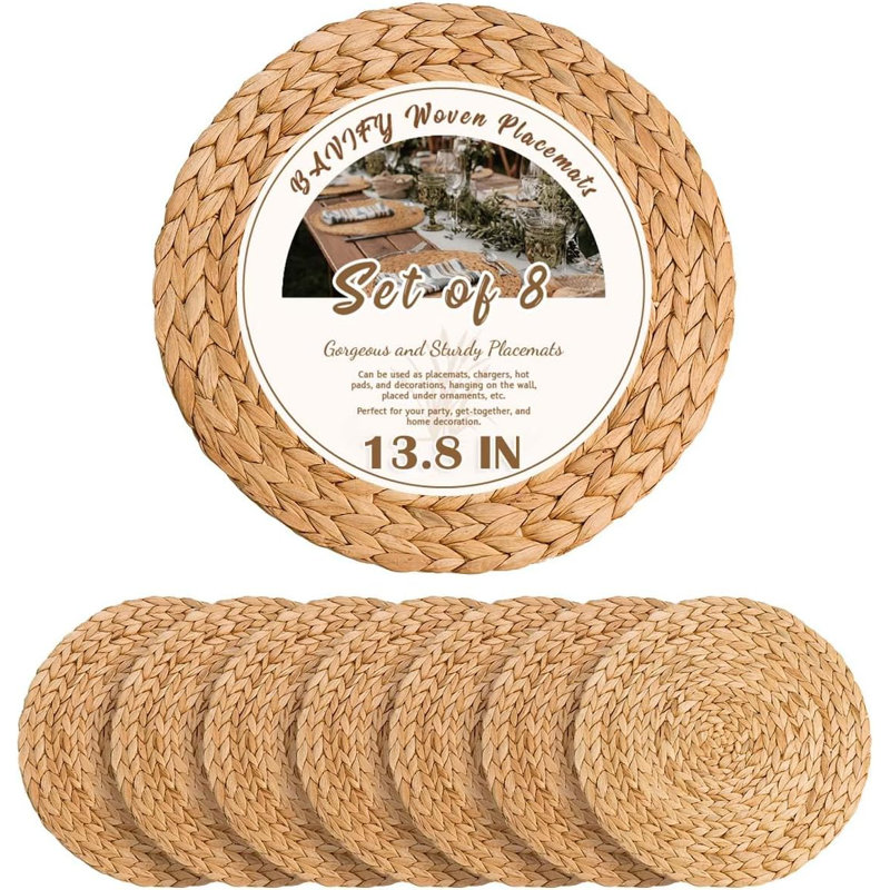 Ensemble de 8 napperons ronds Boho
