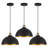  11.8 inch set of 3 Black and Gold Dome Pendant Light for Kitchen island-1833781869-1829837488-1829832596