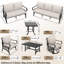 Ensemble de conversation pour 9 personnes avec 2 chaises longues pivotantes et table basse, ensemble de conversation avec tresse en oléfine et sièges profonds-1067525860