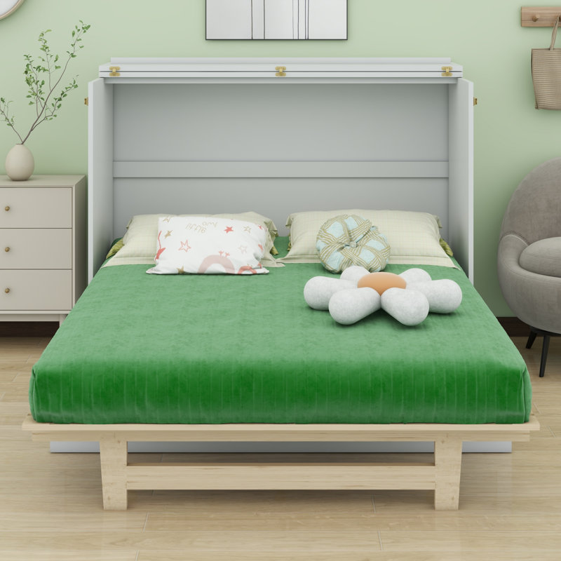Lit escamotable avec grands tiroirs Murphy, Grand, Blanc