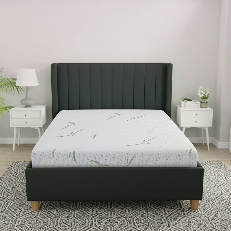 Double matelas en mousse viscoélastique avec housse infusée en rayonne de bambou, Lit simple, 8"