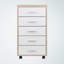 Armoire de rangement à 5 tiroirs avec bois fini blanc Dandoy, H 28,96 po x l 15,59 po x P 17,47 po