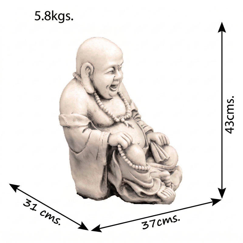 BUDDHIST MONK Sitting 43cm, Antique Stone
