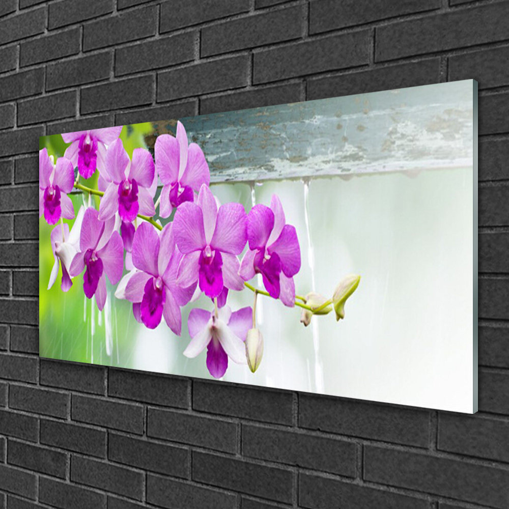 Glasbild Blumen Floral