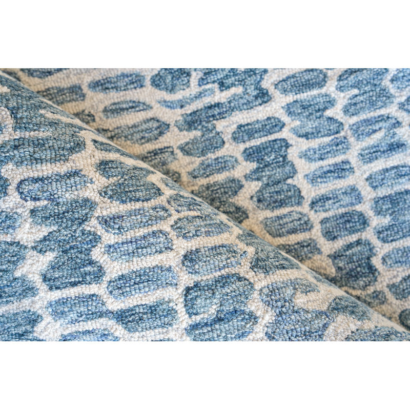Ink Blot Hand Tufted Wool Abstract Area Rug, Rectangle 10' x 14'
