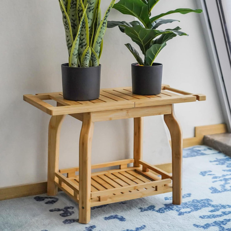 Gwili Bamboo Shower Bench, 16.7" H x 12.2" W x 25.2" D