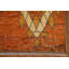 Tapis orange en laine noué à la main de conception unique 5 pi 10 po x 8 pi 11 po New Age