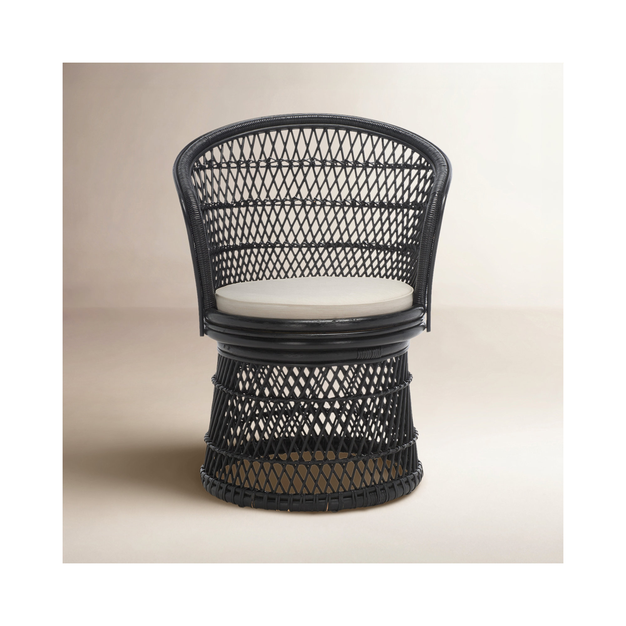 Rochellt Upholstered Swivel Accent Chair, Black