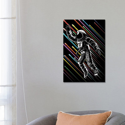 Astronaut Speed Lines by Alberto Perez - Wrapped Canvas Print