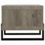 Table basse rectangulaire avec finition en bois flotté gris et pieds géométriques