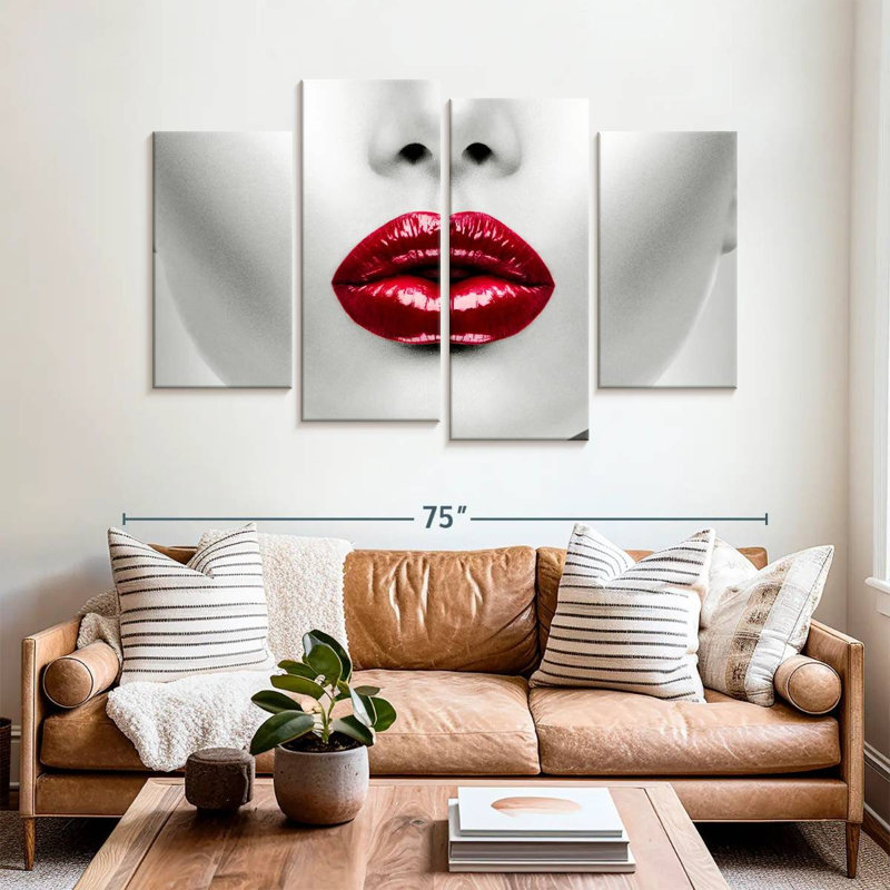 Shuttleworth Plump Red Lips, 42" H x 68" W