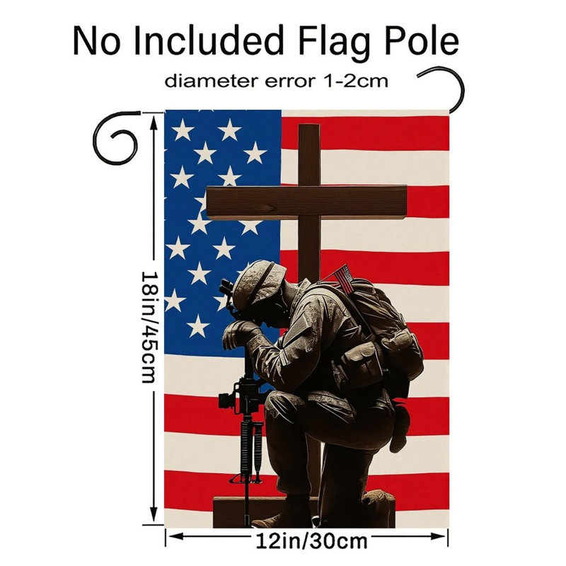 Drapeau décoratif en bois à double face agenouillée, 4 juillet, 12 po x 18 po