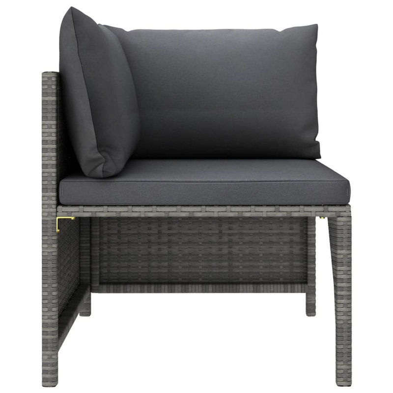 Ensemble de canapé modulaire d'extérieur 9 pièces Avio, table basse carrée, rotin gris