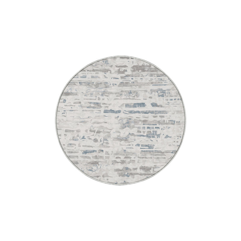Machine Washable Beige Area Rug, Round 4'