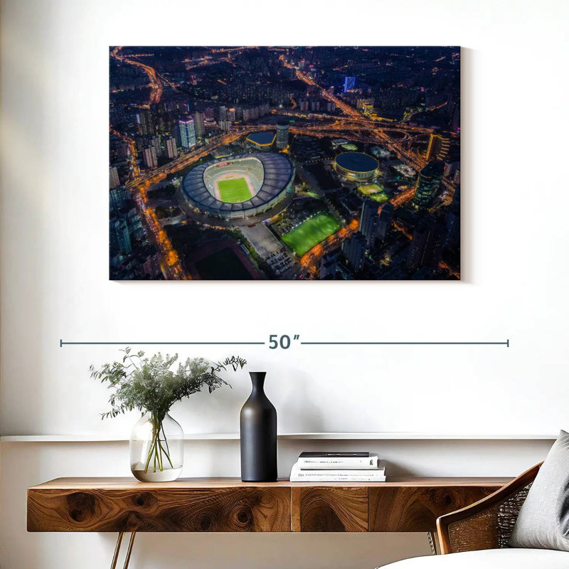 Vue aérienne du stade Sireci, H 26 po x l 39 po
