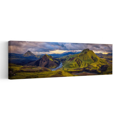 Dramatic Green Mountain Valley Dramatic Serene Vibrant Moss Landscape Mountain Wall Art