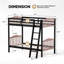 Lit superposé simple au-dessus de simple en bois massif, lits superposés simples pour enfants et adultes avec garde-corps pleine longueur, aucun sommier requis-776491449