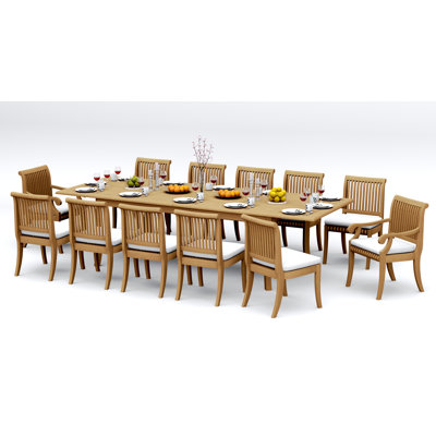 Giva Outdoor 13 - Piece Teak Dining Set