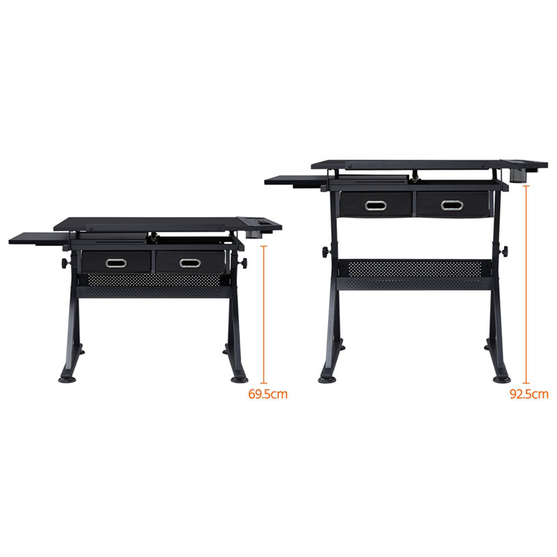 Rectangle Height Adjustable 158.5cm L Training Table, Black