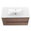 Meuble-lavabo 36 po avec lavabo en céramique et 2 tiroirs à fermeture en douceur - style chêne brun Robuste contreplaqué robuste grande capacité de rangement mural-580547554-580547484